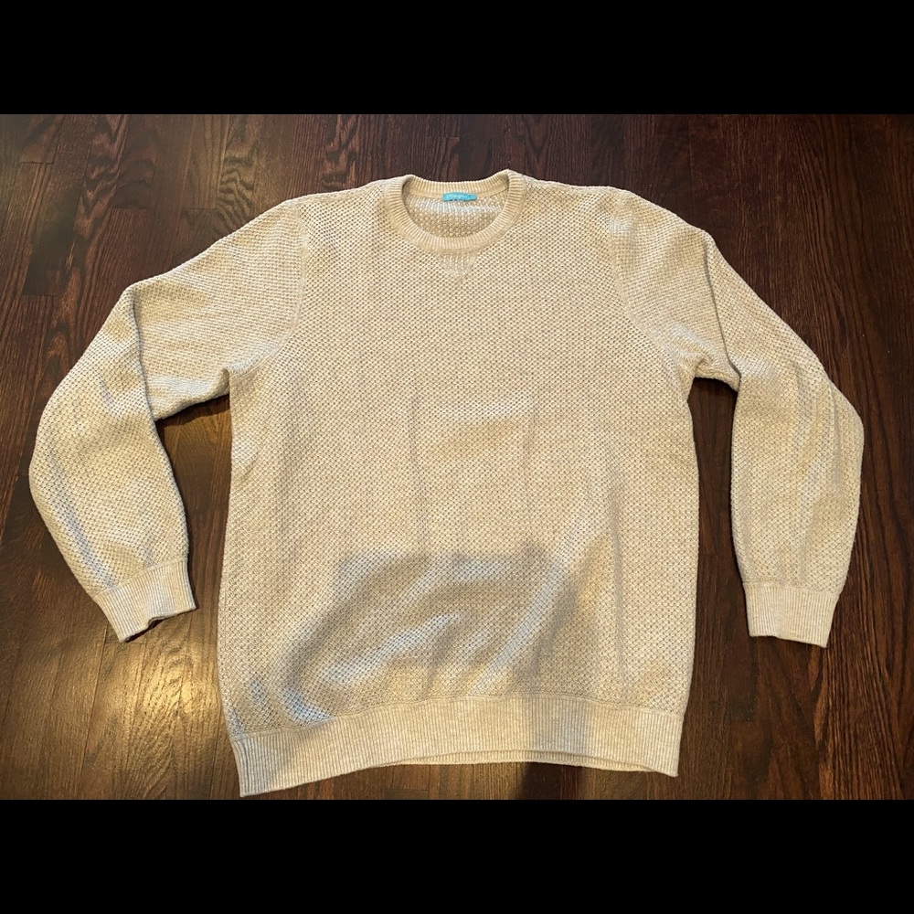 Cozy Gray textured Mens sweater in Large